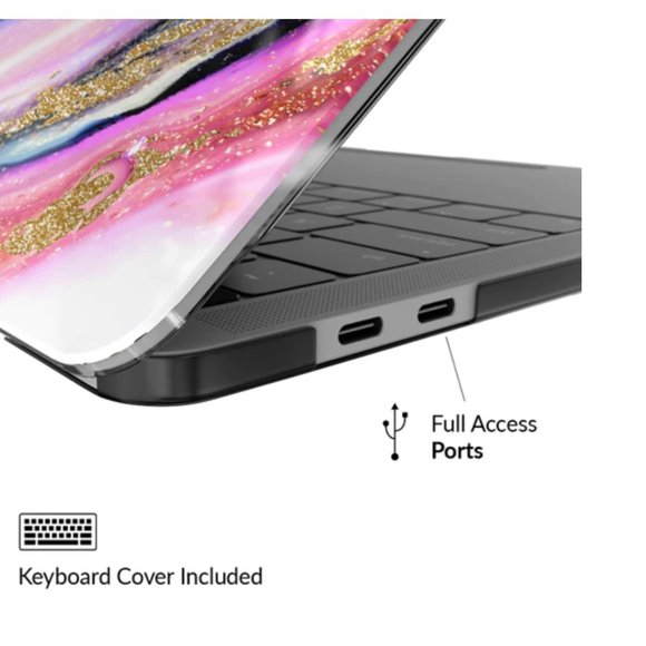 Velvet Caviar Galaxy Glitter Marble MacBook Case 2.0 NEW - Picture 5 of 11